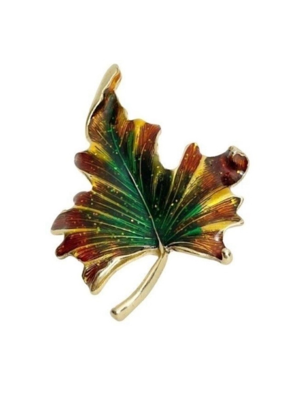 Monet Colorful Autumn Leaf Brooch pin 2 7/8”